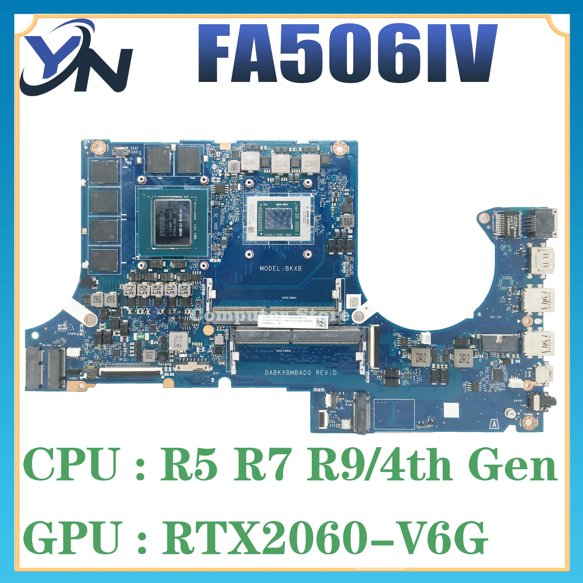 Imagem -03 - Placa-mãe Portátil para Asus Mainboard para Tuf A15 Fa706 Fa506iu Fa506iv Fx506i Fa506ii Fa506ih Fa706ii Fa706iu