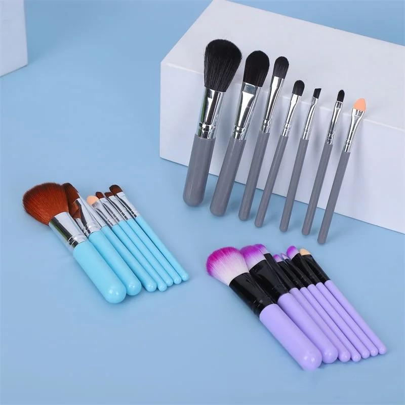 7 stks/set Draagbare Make-Up Borstel Poeder Blusher Oogschaduw Make Up Tool Kit Professionele Schoonheidsverzorging Make-up Cosmetica Accessoires