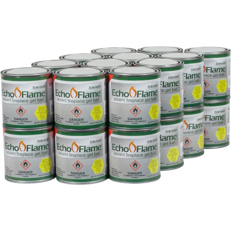 

US Shipping EchoFlame Gel Fuel for Indoor and Outdoor Fireplaces Pack of 24