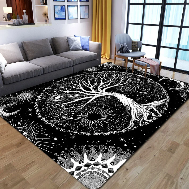 

Tree of Life Galaxy Printed Pattern Floor Rug Rectangle Home Carpet for Living Room Soft Fluffy Bathroom Rug Nonslip Mat