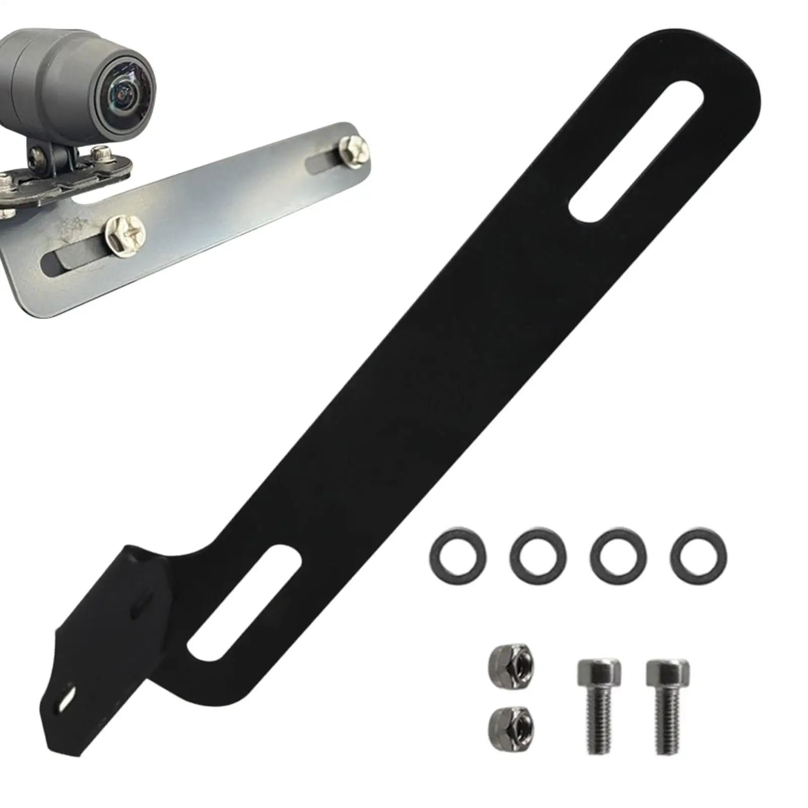 Motorcycle Rear Camera License Plate Bracket Rust-Proof Aluminum Action Mount Universal Dashcamera Holder For Scooter Bike 1PC