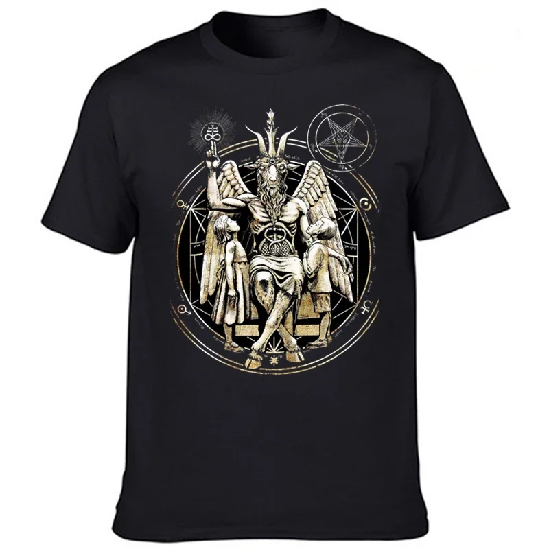 Satanic Devil Baphomet T-Shirt Unisex Summer Short Sleeve Cool Breathable Graphic Tee Tops Harajuku Vintage Casual Streetwear