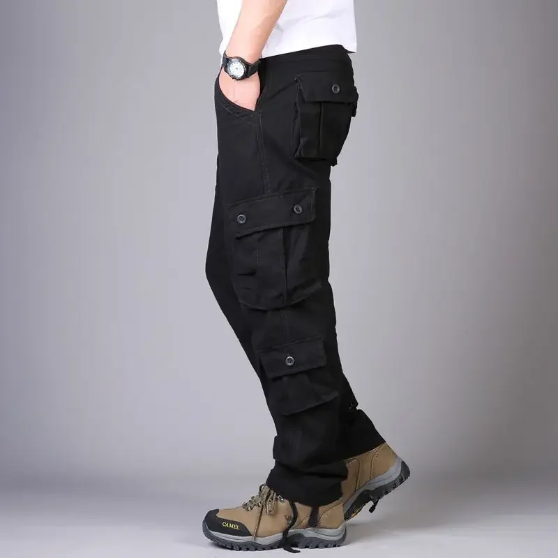 2024 Spring New Cargo Pants Men Multi Pockets Casual Cotton Pants Camouflage Track Baggy Long Trousers Mens Pantalon Homme
