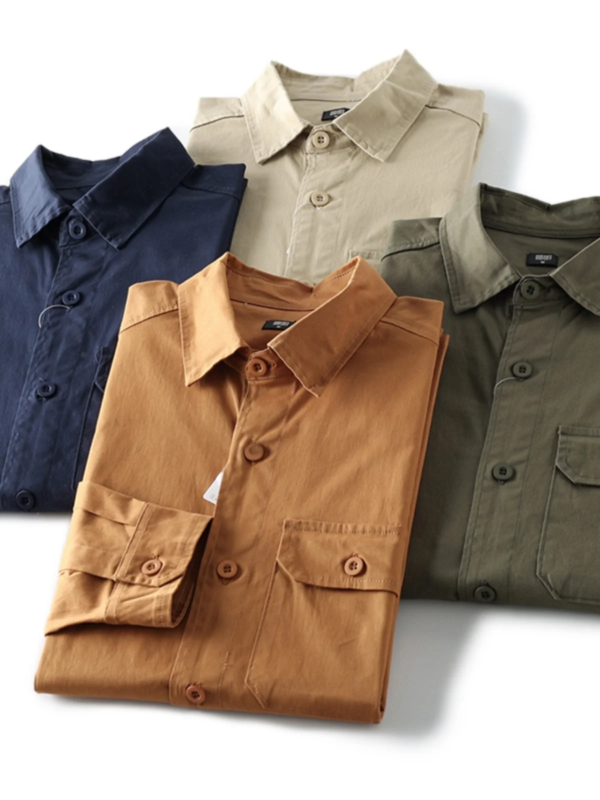 

Loose Fit Men's Long Sve Cotton irt Casual Waed Workwear ket irt for Try-On Room Autumn Season Stand Fit