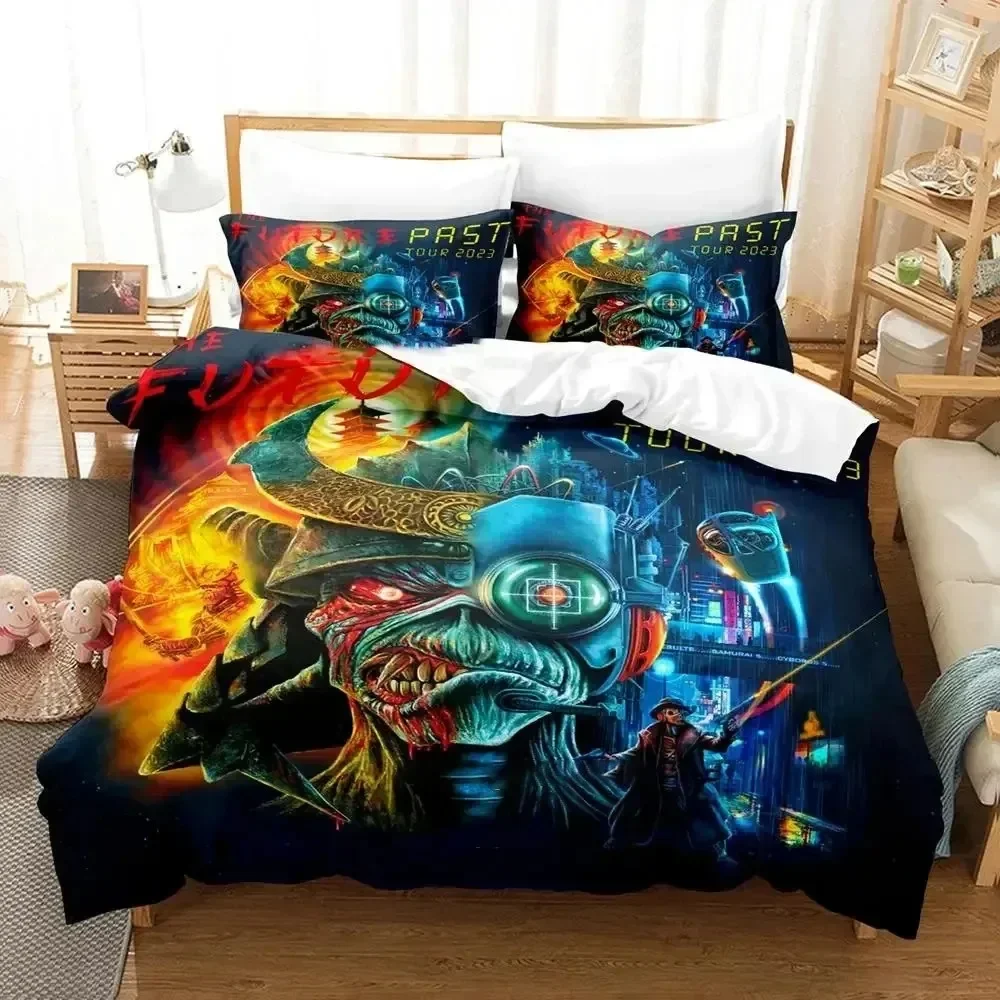 Iron Heavy Metal Maidens Bedding Set Duvet Cover Bed Set Quilt Cover Pillowcase Comforter king Queen Size Boys Adult Bedding Set