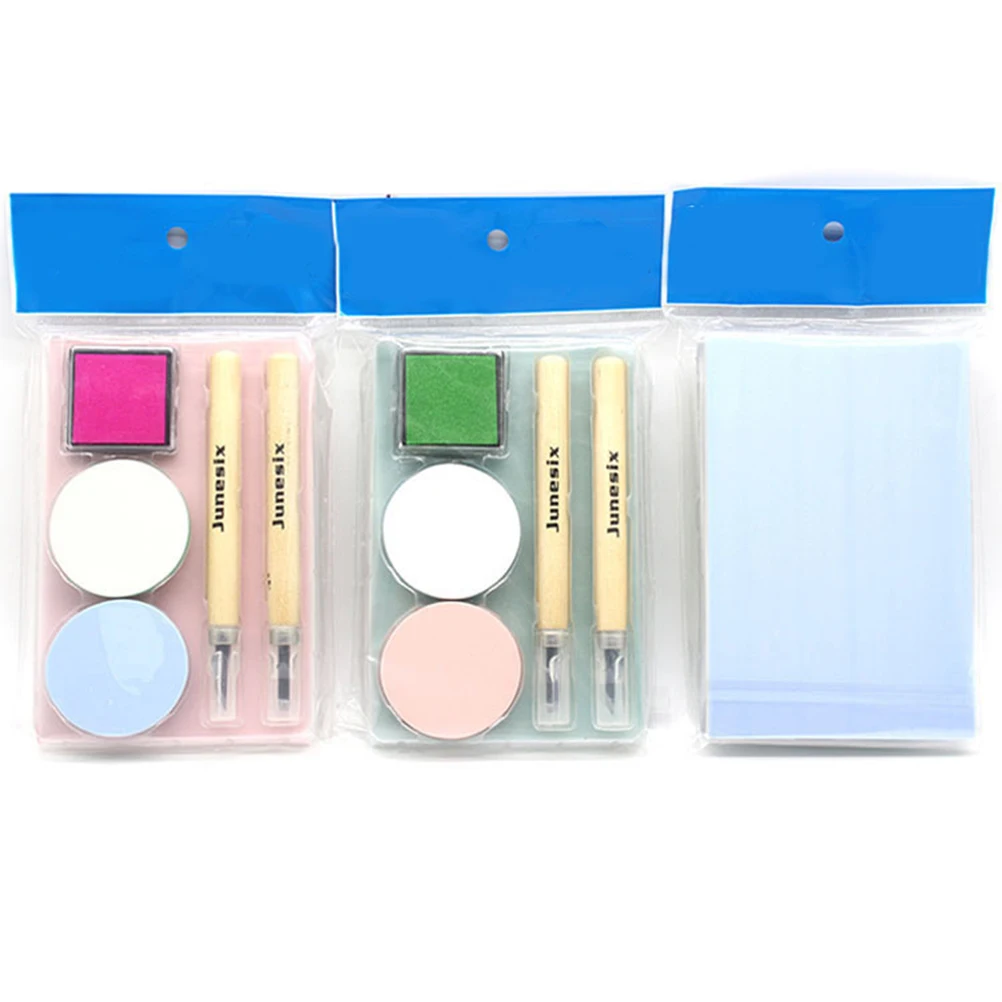 DIY Rubber Stamp Carving Kit Craft Tools Set for Stamps Bricks Lightweight Carving Learning Office Supplies