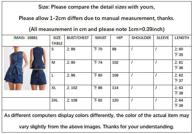 CPSYMYM 夏ノースリーブツーピースセット女性デニムシングルブレスト O ネックトップスショーツパンツスーツストリート新衣装