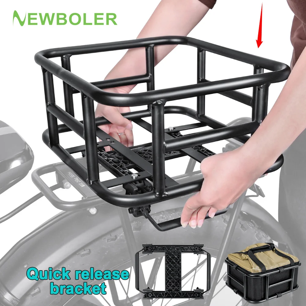 NEWBOLER E-Bike Cargo Rack sac fer grande capacité vélo panier arrière support vélo paniers pour voyage en plein air Shopping vtt vélo de route