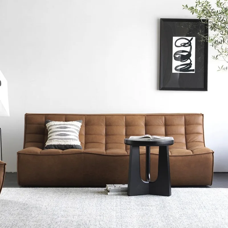 

Italian minimalist leather sofa