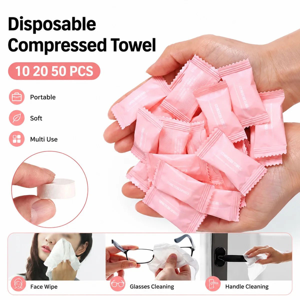 Premium Compressed Towel Disposable Bath Towel Portable Travel Towel Soft Skin Friendly Absorbent Hygienic Home Bathroom