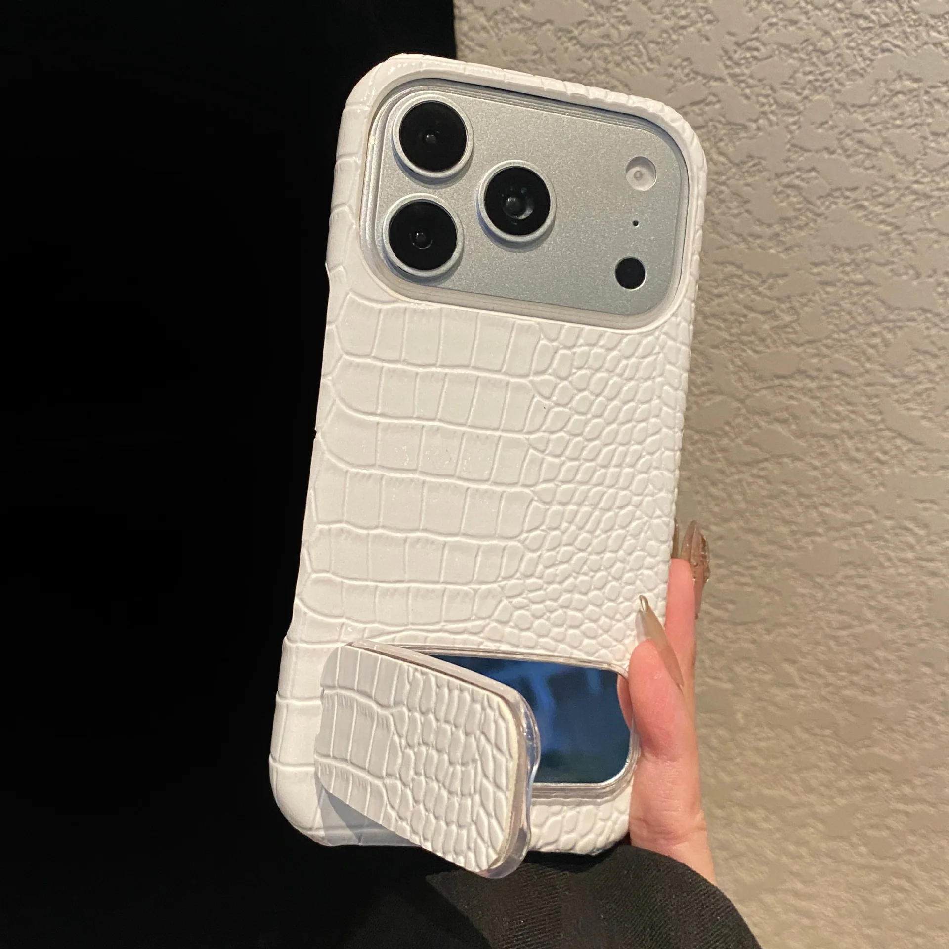Wzór krokodyla Pasuje do etui na iPhone 17air, 16promax, przenośne lustro, 15pro z podstawką, 14plus półetui, 13 osłona ochronna — zdjęcie produktu 4