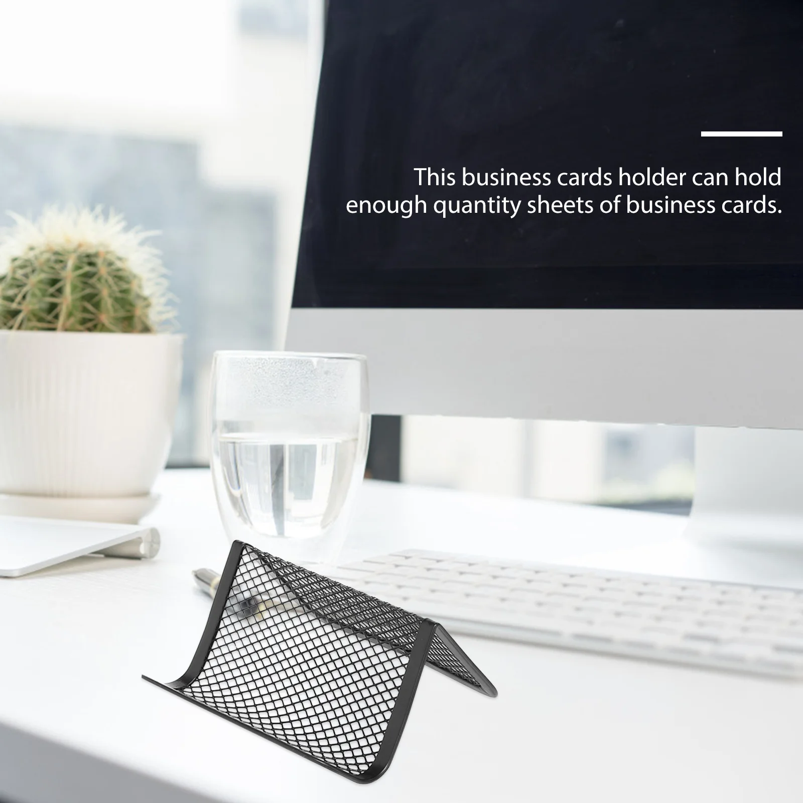 

4Pcs Business Cards Holder Iron Desktop Organizer Metal Rack Office Supplies Business Cards Case Mobile Phone Stand