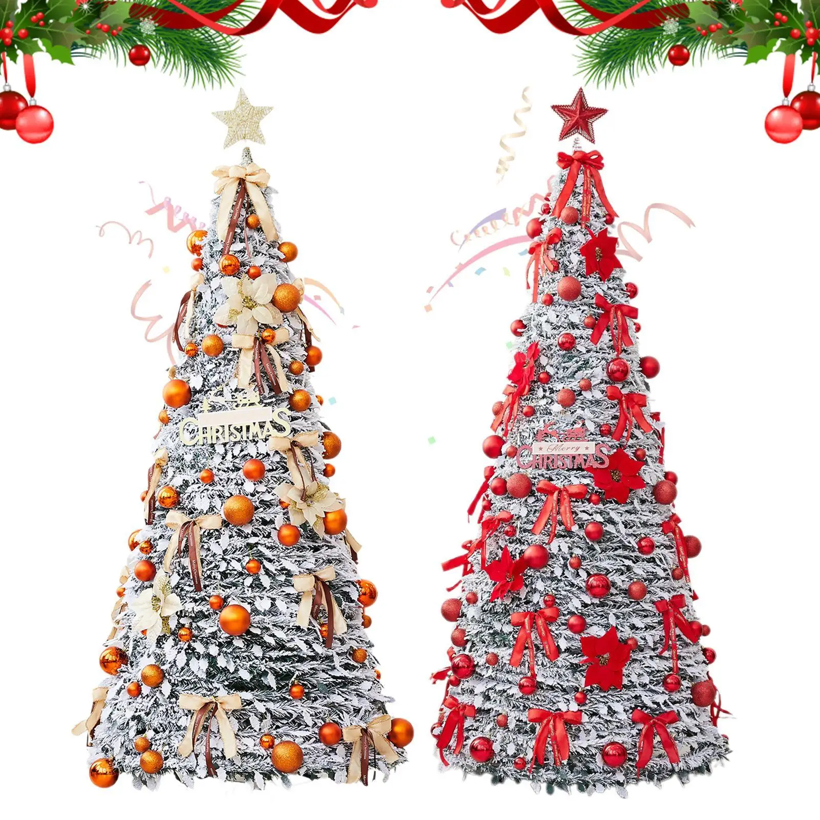 

1,65 м поддельная рождественская елка, искусственный складной домашний декор без огней, напольная юбка для рождественской елки на День благодарения