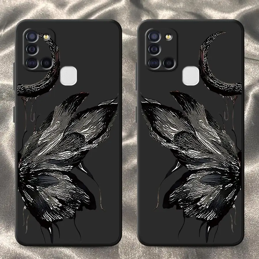 Case for Samsung Galaxy A20s A03 A05 A02s A06 A53 A04 A50 A56 A30s A71 A73 Phone Cover Crescent Butterfly