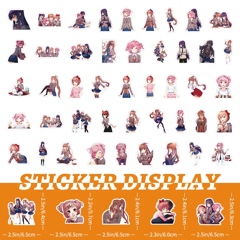 

10/30/50PCS Novel Game DDLC Stickers Cartoon Waterproof Graffiti Decorative Water Cup Suitcase Scrapbook Skateboard Helmet