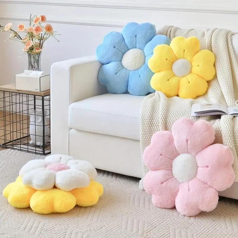 33-45cm Flower-Shaped Plush Throw Pillow - Comfortable and Cute Mattress and Sofa Decor Cushion, Chair Cushion Floor Cushion