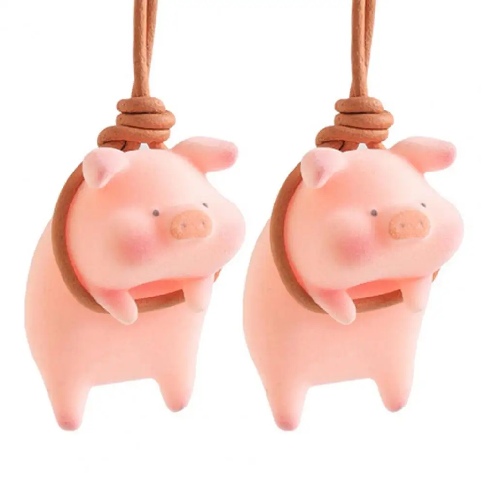 Fine Workmanship Car Pendant Cute Piggy Car Pendant Playful Eye-catching Car Decor 2pcs Cute Pig Rearview Mirror Hanging for A