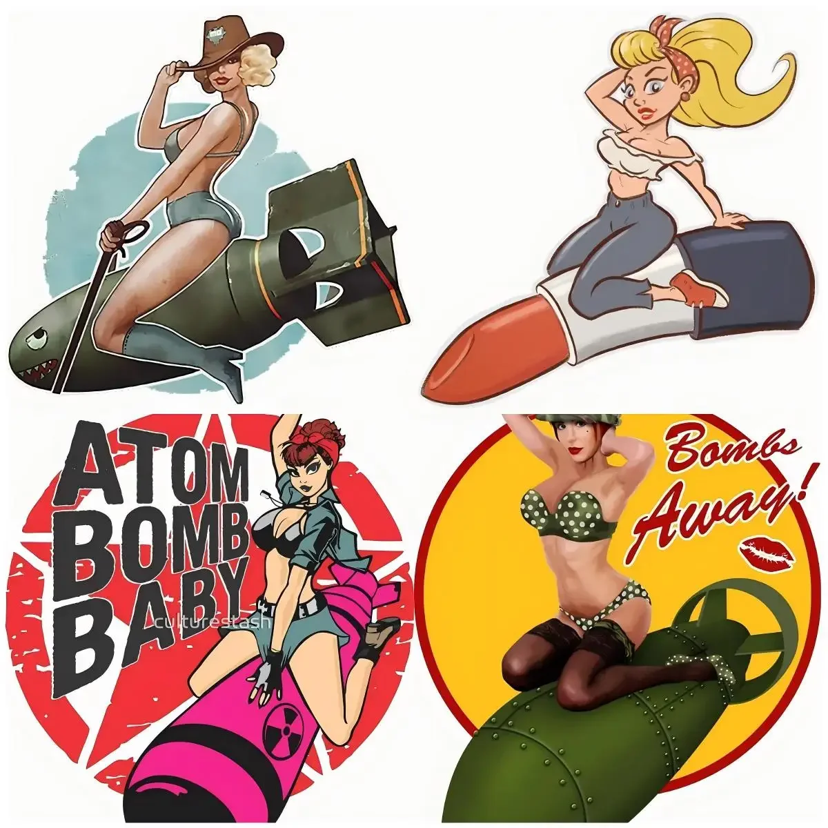 

Retro Bombs Away Sticker Motorcycle Off-road Laptop Helmet Trunk Accessories Racing Rally 4x4 Off Road Decals Decor