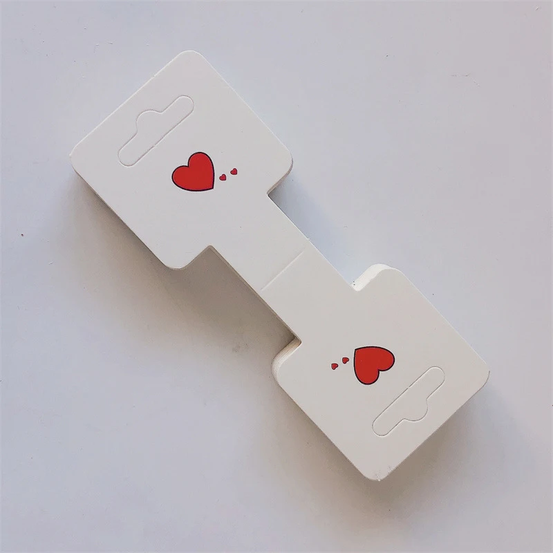 50PCS Simple Heart Paper Packing Cards for Handmade Necklace Bracelet Headband Hairband Display Cards Retail Hanging Tags Labels