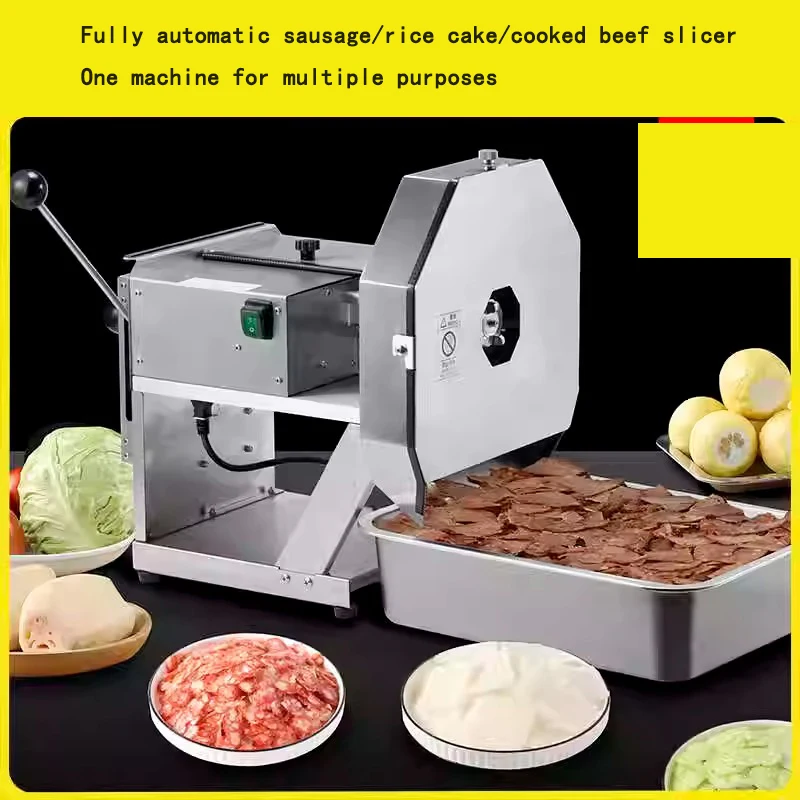 قطاعة كعكة الأرز الهوائية التجارية قطع لحم البقر السجق البطاطس الملفوف آلة تقطيع الخضروات الكهربائية الصغيرة