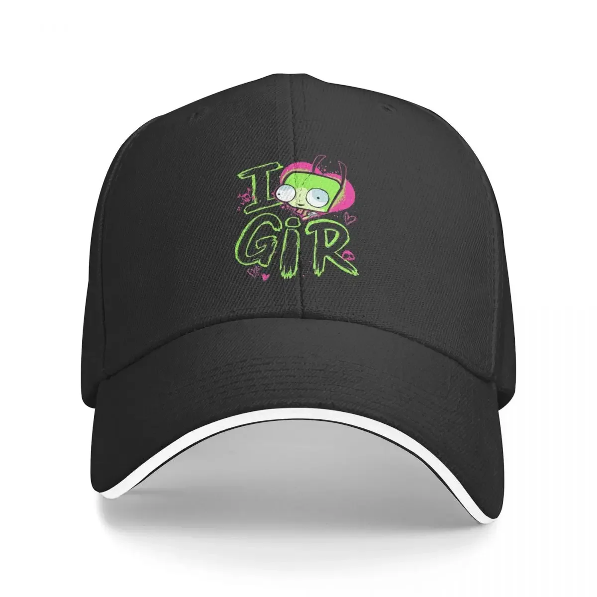 Invader Zim Valentine's Day Baseball Caps Hip Hop I Love GIR Retro Pop Sandwich Hat Unisex Polyester Dad Hat Outdoor