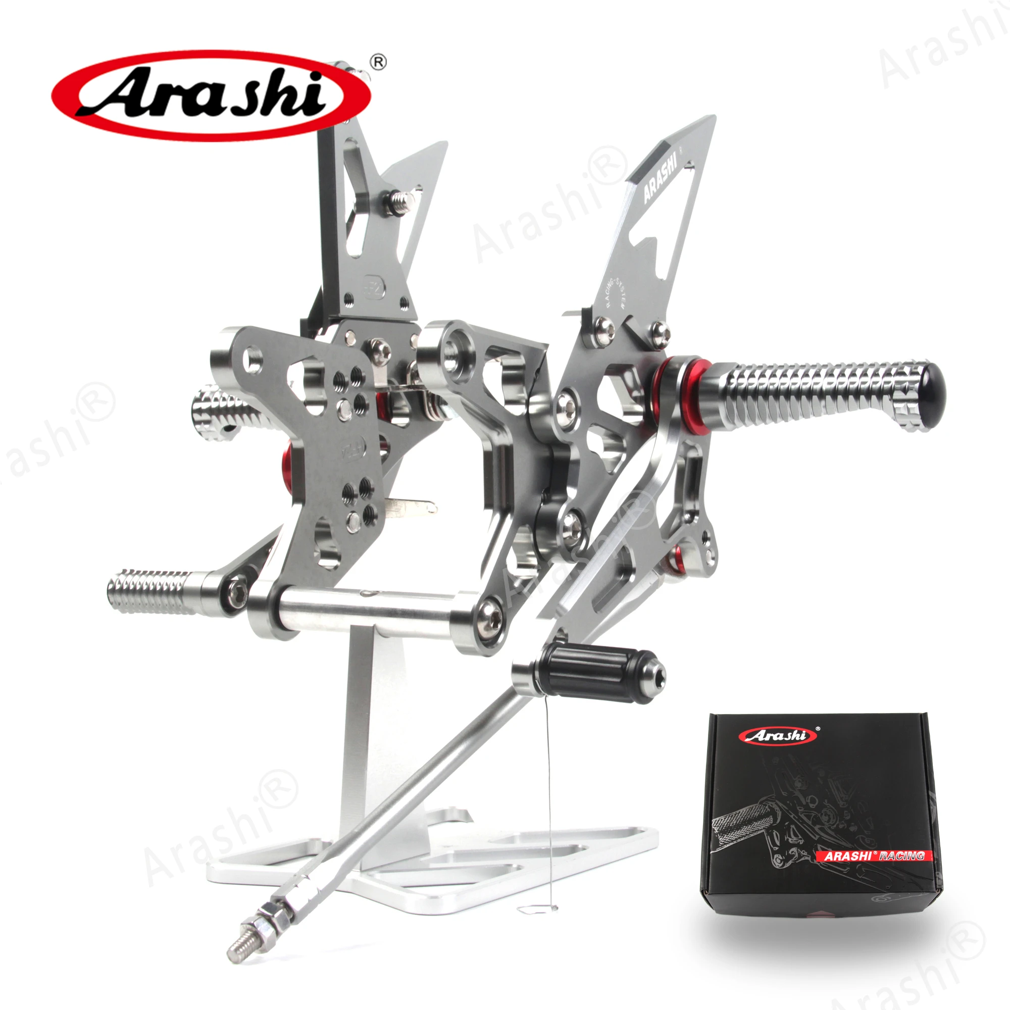 Arashi CNC Adjustable Footrest For KAWASAKI NINJA ZX6R 2005 - 2023 QS Footpegs Rearset Foot Pegs ZX-6R ZX 6R 2010 2011 2012 2013