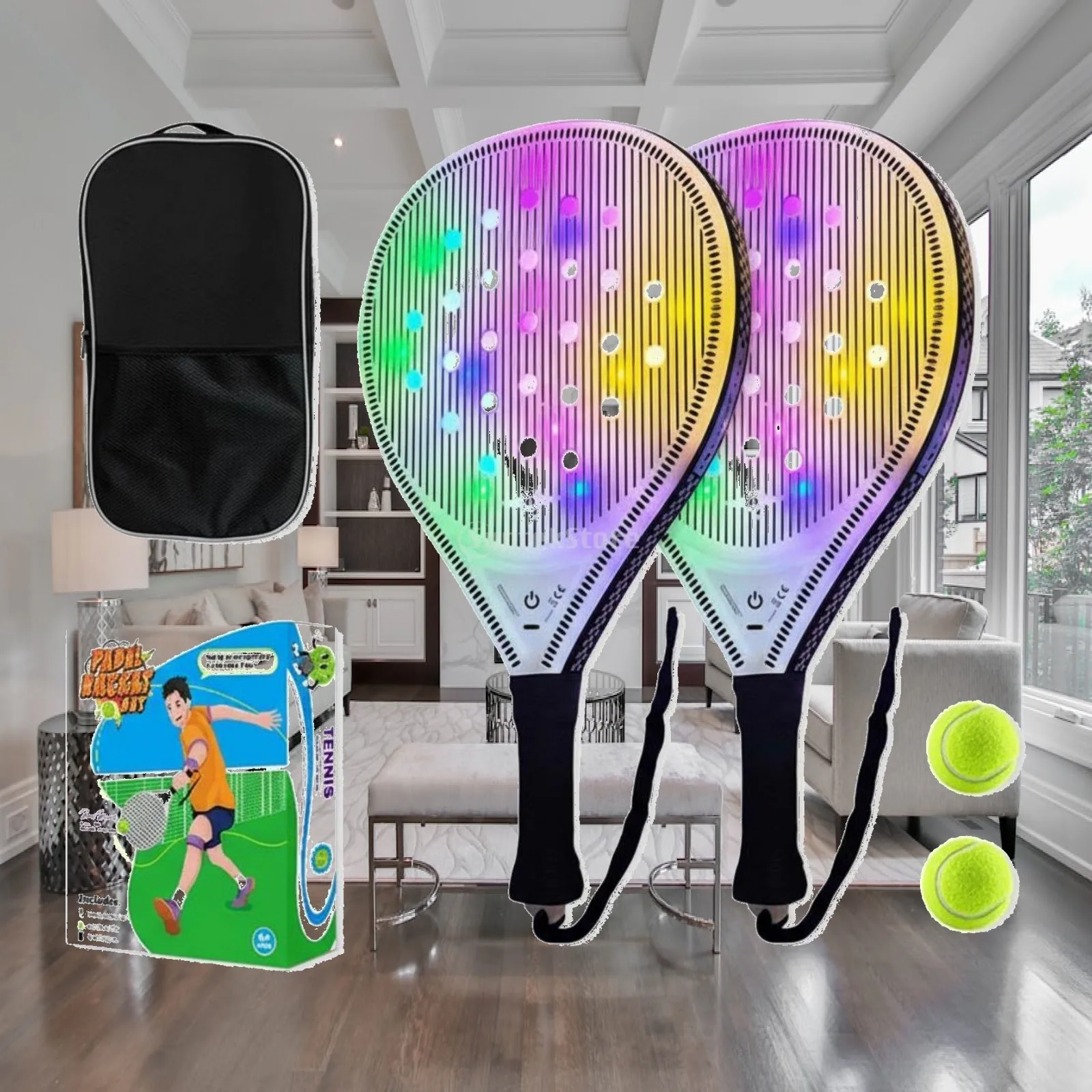 tennis-racket-outdoor-paddle-set-with-aerodynamic-holes-sports-kit-for-beach-tennis