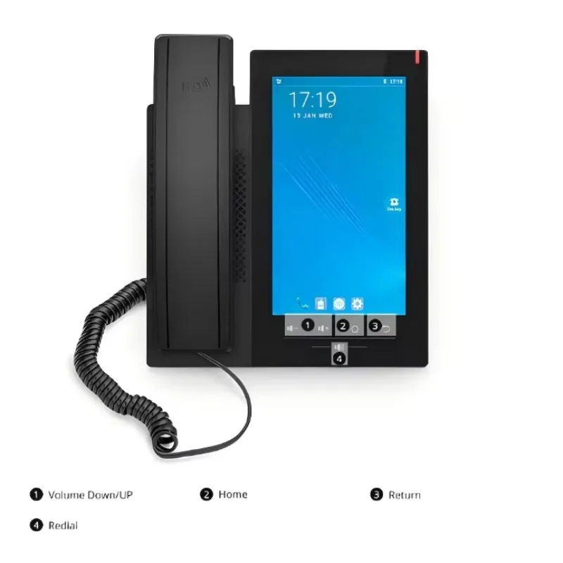 KEXINT FIP-7220, Advanced VoIP Phone with 7-Inch Color LCD Touch Screen, 20 SIP Accounts, Dual-Port Gigabit Ethernet, PoE
