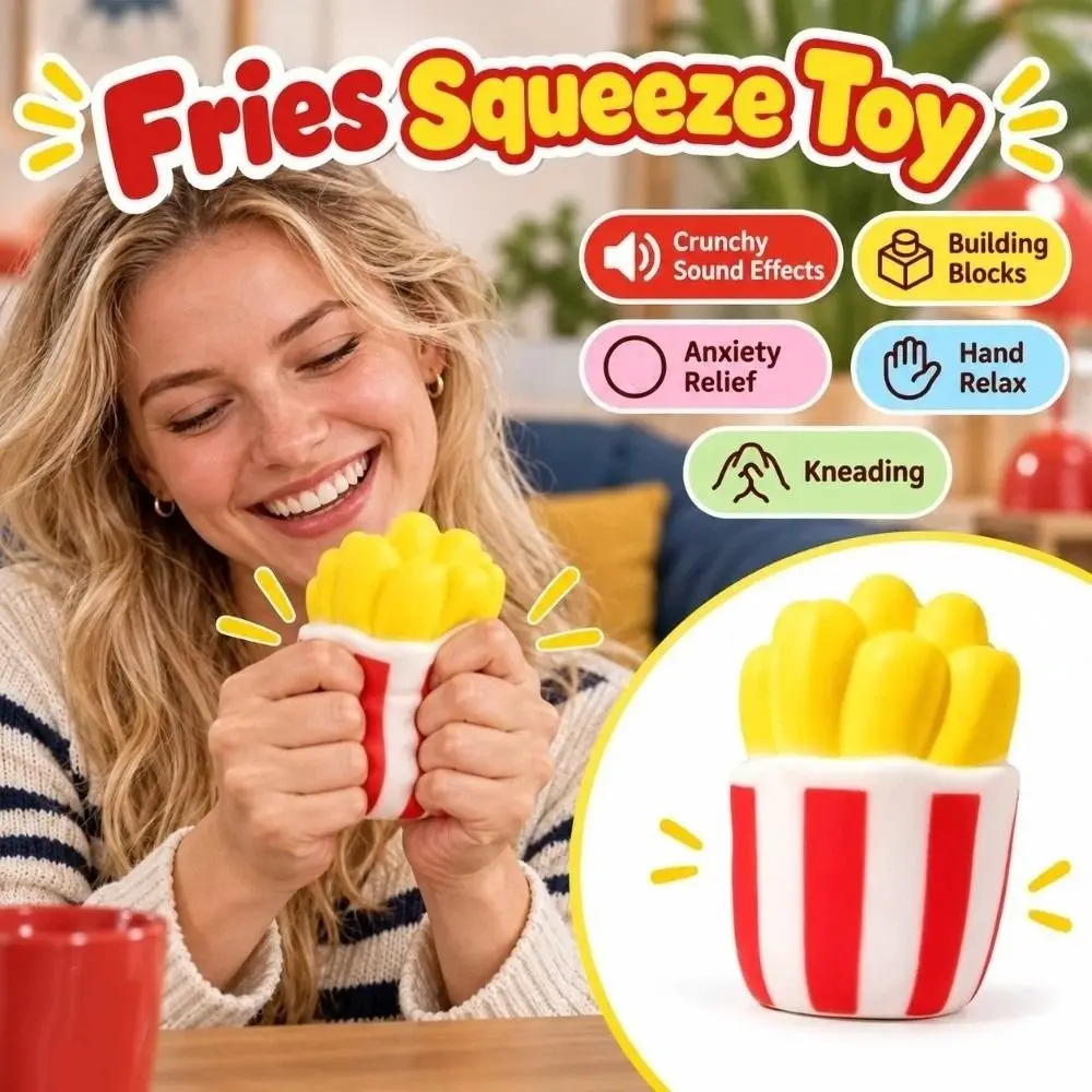 Crunchy Fries Squeeze Building Blocks Sound Effects Crackling Fries Squishy Anxiety Relief Soft Sensory Stress Ball