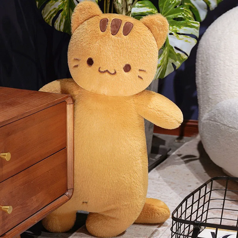 

Soft Long Cat Plush Body Pillow Kawaii Orange Stuffed Animal Toy for Sleeping Comfort Gift