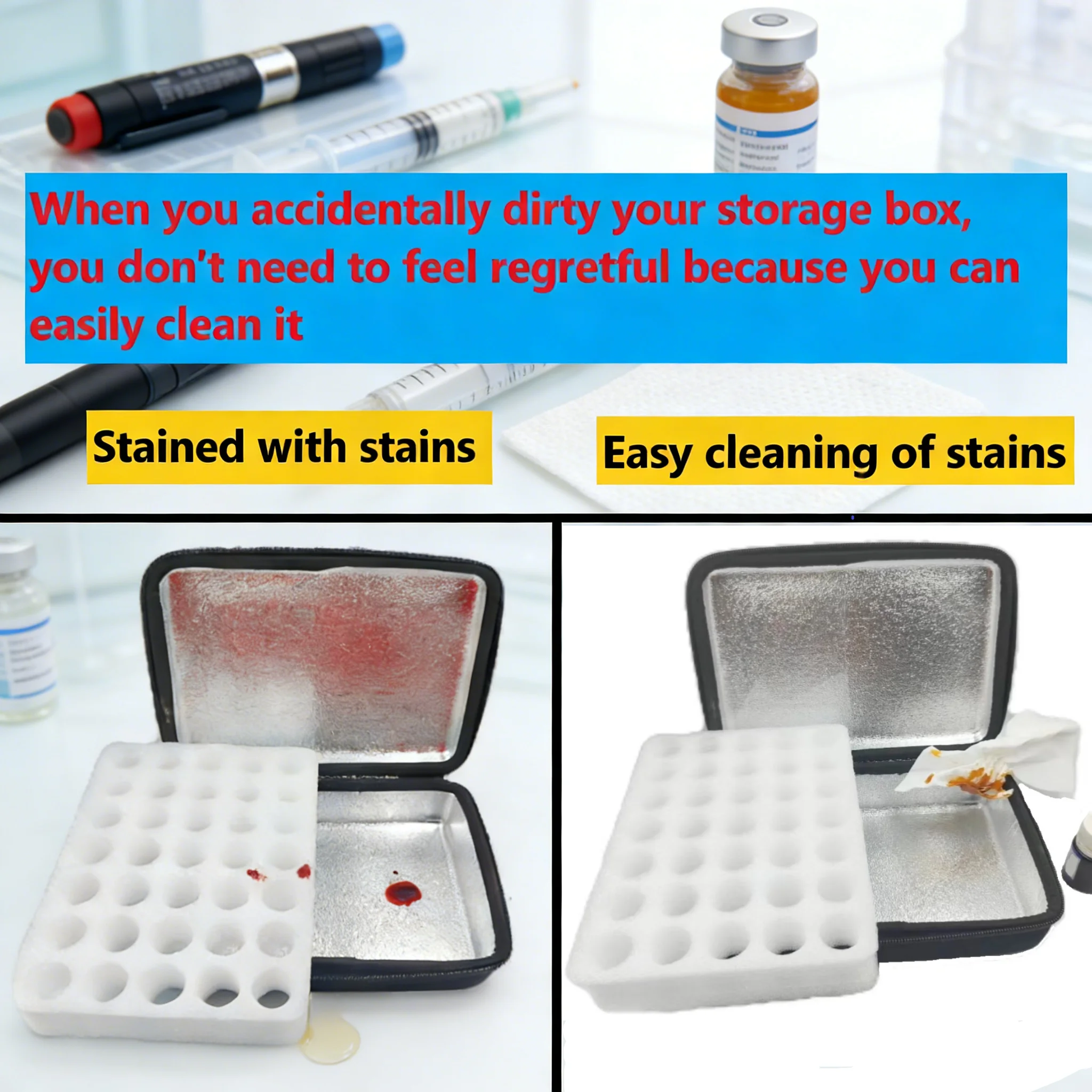 Handheld Peptide Case Insulin Vial Holder 35/15 Slots for Standard 5/10ml Vial, colorful Option, Foam Protective, Sale Case Only image 5