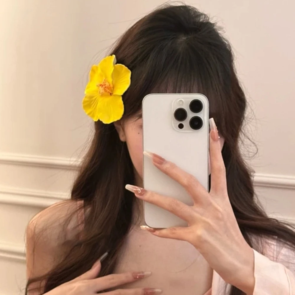 

Butterfly Orchid Orchid Flower Hairpin Crystal Sweet Bohemia Barrettes Hair Accessories Korean Style Duckbill Clip Female