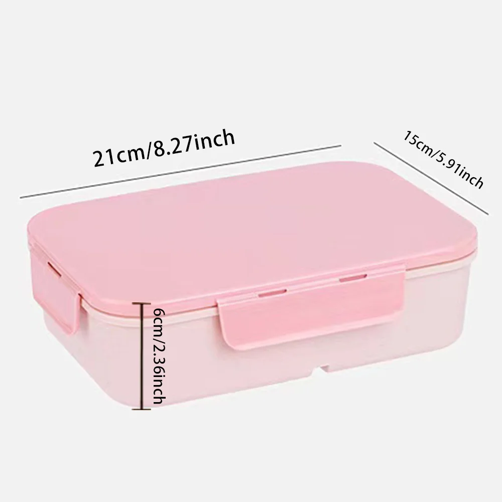 3 Compartment Bento Box Flip Sealing Lid 3 Side Buckle Anti Spill Water Resistant Portable Food Container Sturdy Reusable Lunch