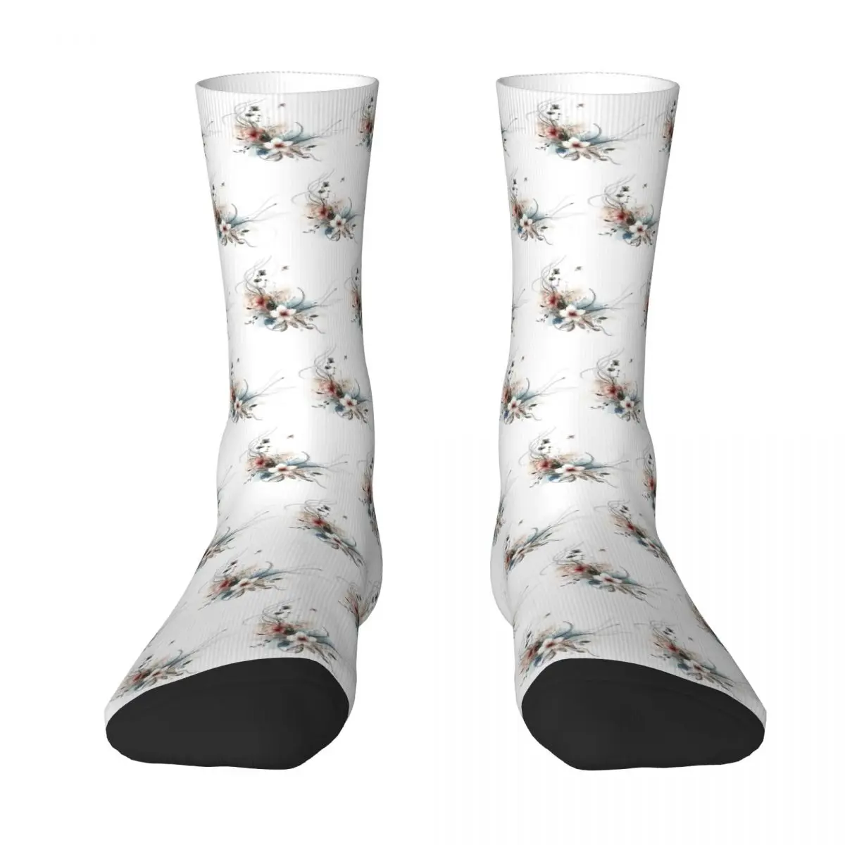 Watercolor Of Subtle Flowers Unisex Winter Socks Hip Hop Happy Socks Street Style Crazy Sock