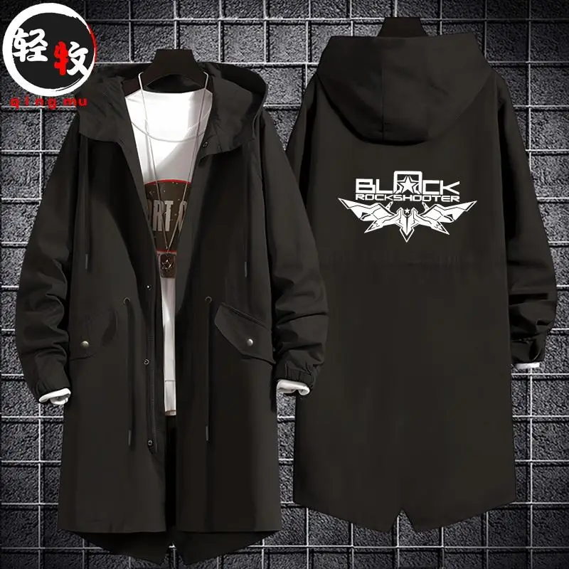 

Bla Ro ooter Hooded Jaet Middle Length Men Women Student Sle Autumn Winter Faion Brand Windbreaker Coat Polyester...