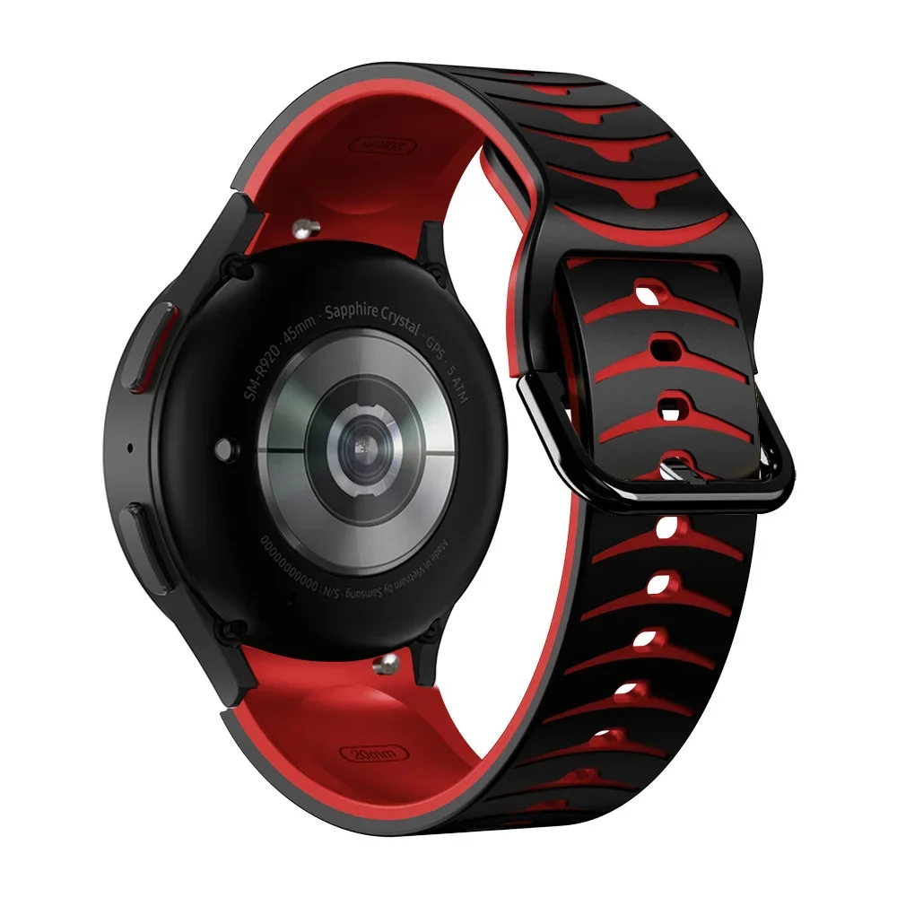 No Gap Silicone Strap For Samsung Galaxy Watch 5 Pro 45mm 7/6/5/4 40mm 44mm Two-Color Bracelet Watch 6 Classic 47mm 43mm Correa