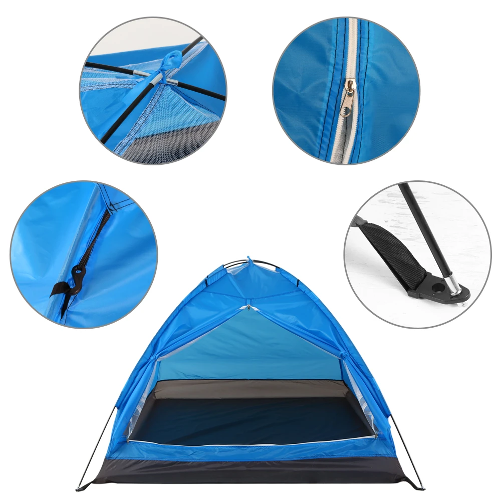 Outdoor Camping Tent 2 Person Single Layer Outdoor Beach Tent Portable Hiking Tent for Camping Traveling Fishing