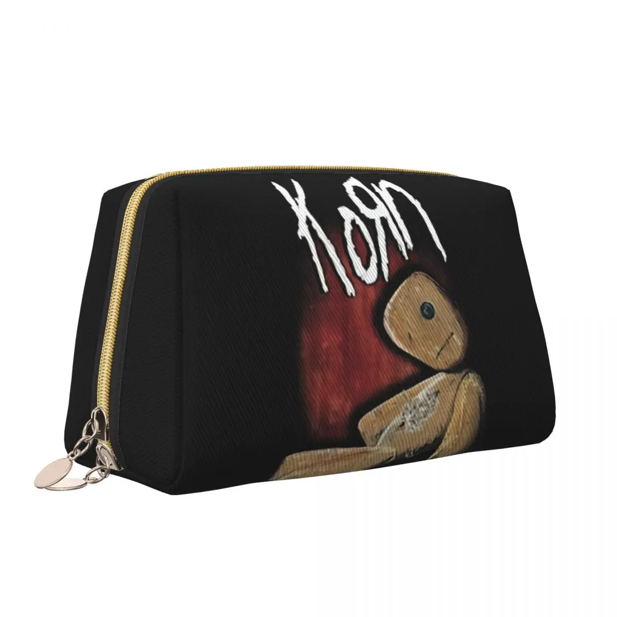 Custom Nu Metal Rock Band Korns Toiletry Bag for Women Makeup Cosmetic Organizer Ladies Beauty Storage Dopp Kit Case