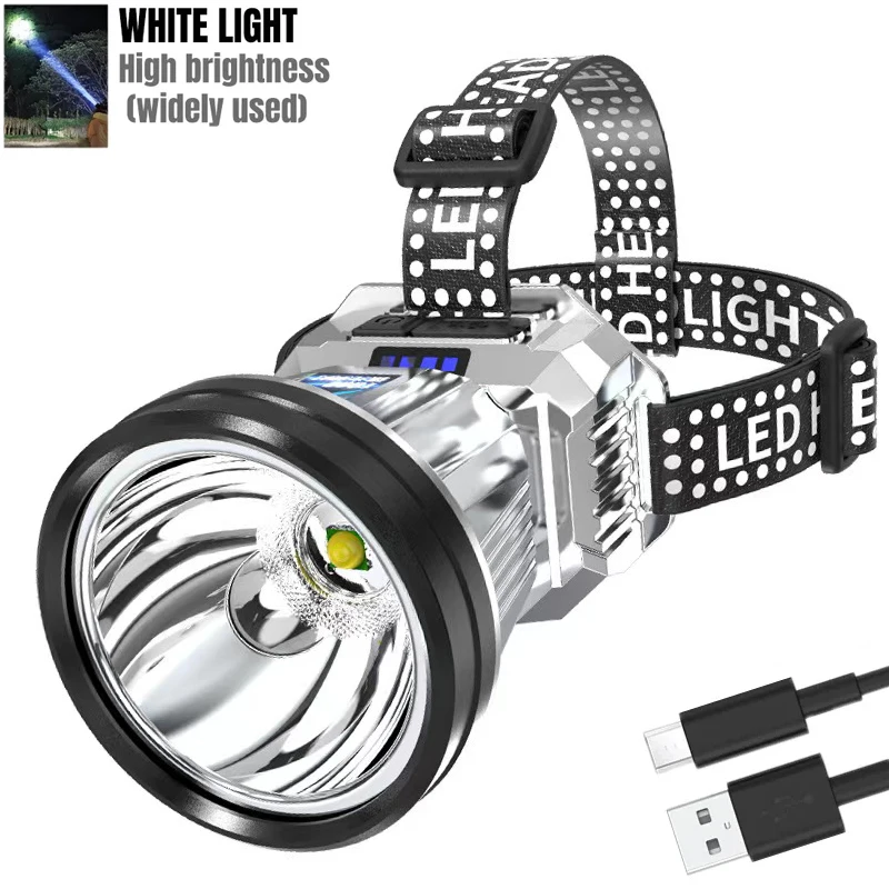 

Фонарик с крепкой головкой, водонепроницаемый, с зарядкой от USB