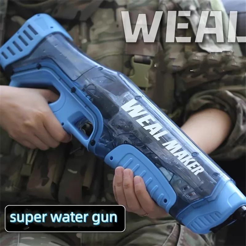 Big Capacity Automatic Water Gun Toys High Pressure Transparent Water Blaster Soaker Guns Outdoor Pool Beach Toys For Boy Kids