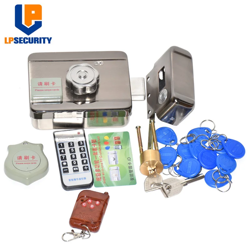 Outdoor remote control 10 tags Electric lock & gate lock Access Control system Electronic integrated RFID Door Rim lock