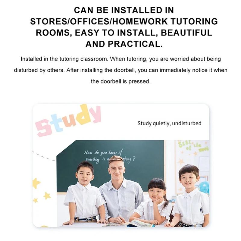 Top Deals 433 Mhz Self-Generating Wireless Doorbell 38 Ringtones Dingdong Doorbell Elderly Pager For Smart Home