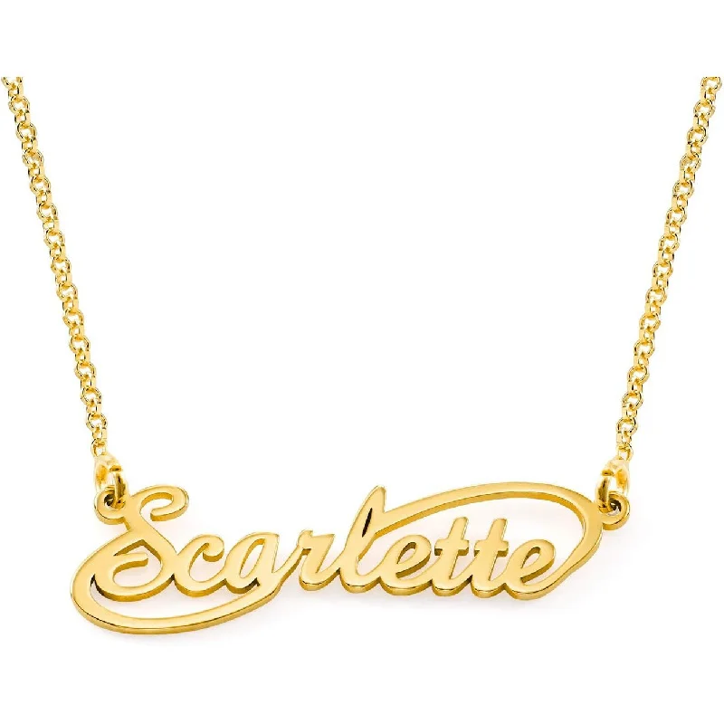 

Personalized 3-Color Name Necklace - Custom Script Nameplate Pendant Gift for Her Women