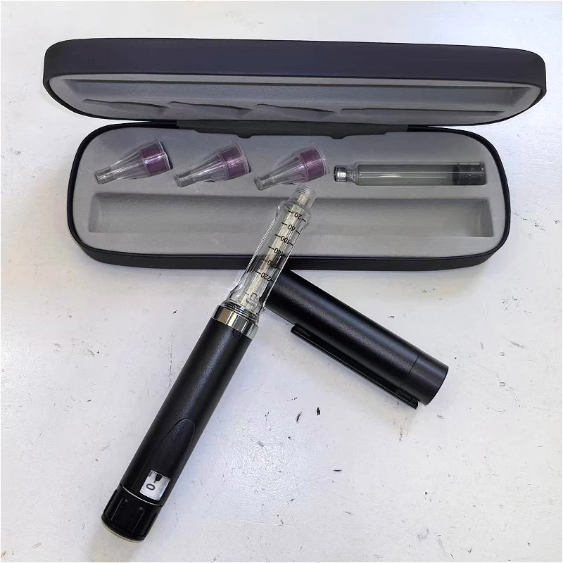 

Reusable injection pen for insulin, growth hormone, and other metal syringes (3ml ink cartridge without medication)