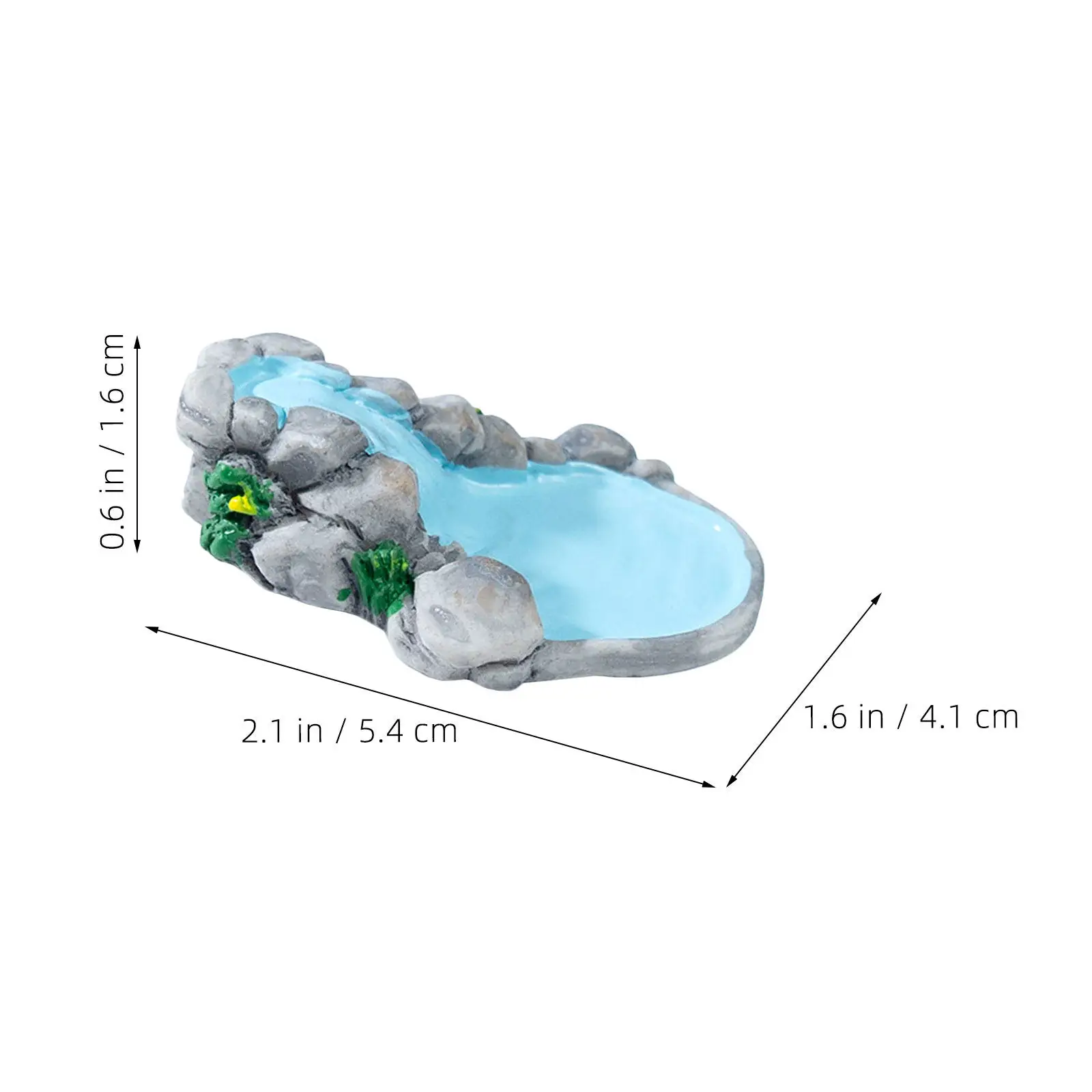 4Pcs Mini Landscape Ornament Vintage Resin Stream Set Stress Relief Office Garden Sand Tray Diorama Lawn Accessories view 5