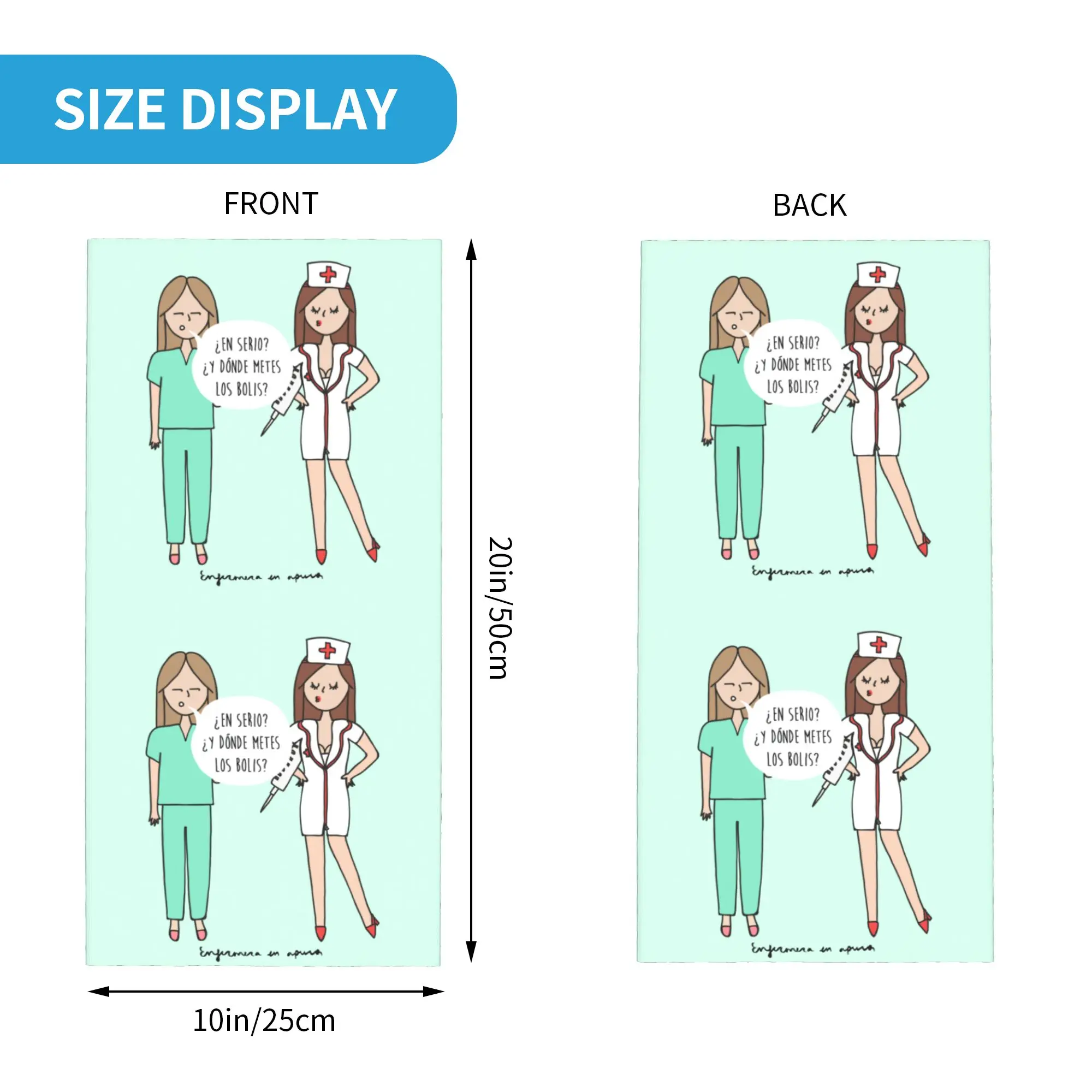 Custom Cartoon Ladies Nurse Doctor Printed Bandana Neck Gaiter for Ski Hunting Women Men Wrap Scarf  Headband Warmer