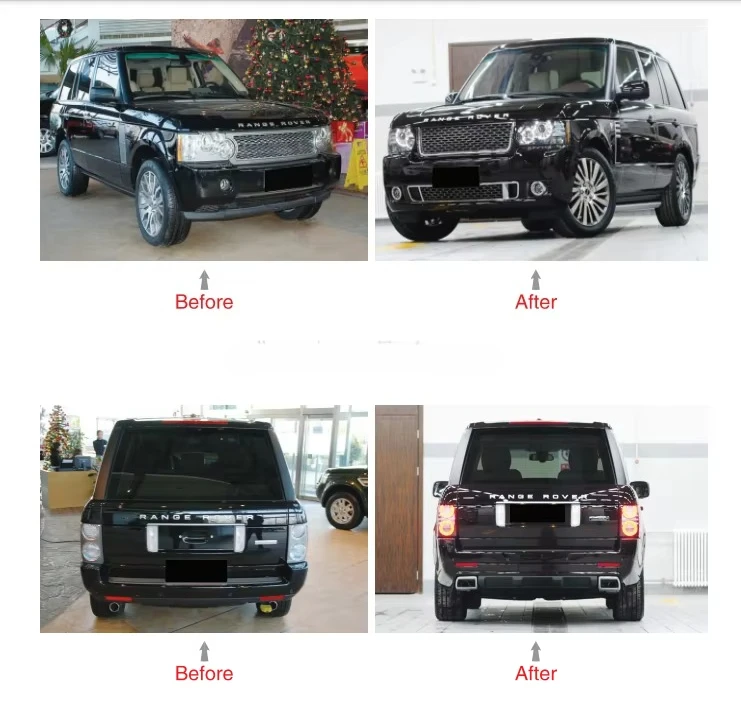 For Range Rover vogue 2010-2012 old upgrade to Autobiography Version Low to High Front and Rear Bumper Completely Body Kit view 4