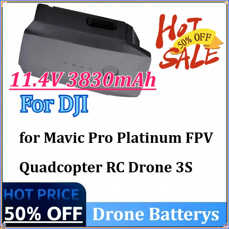 

New 11.4V 3830mAh Drone Battery for DJI Mavic Pro Platinum FPV Quadcopter RC Drone 3S Intelligent Spare Flight LiPo Battery