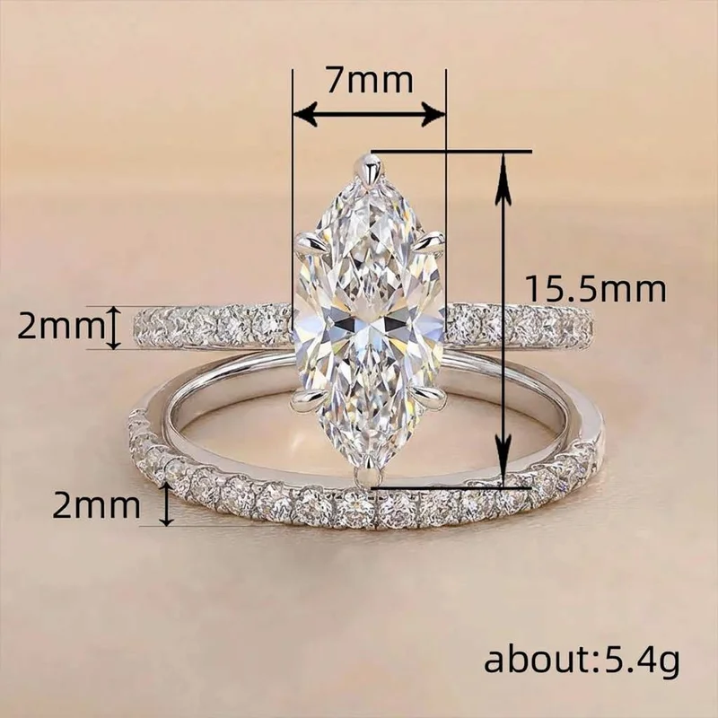 925 Sterling Silver Fashion Classic Marquise Zircon Ring For Women Engagement Wedding Luxury High Quality Fine Jewelry Hot Sales image 6