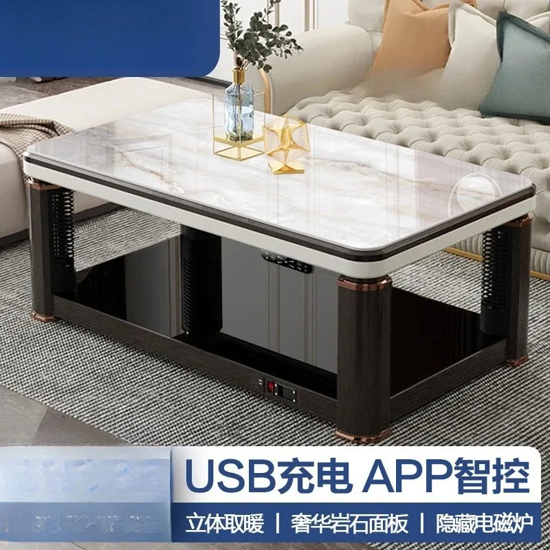 Electric heating table Lifting coffee table Heating table Household living room Rectangle